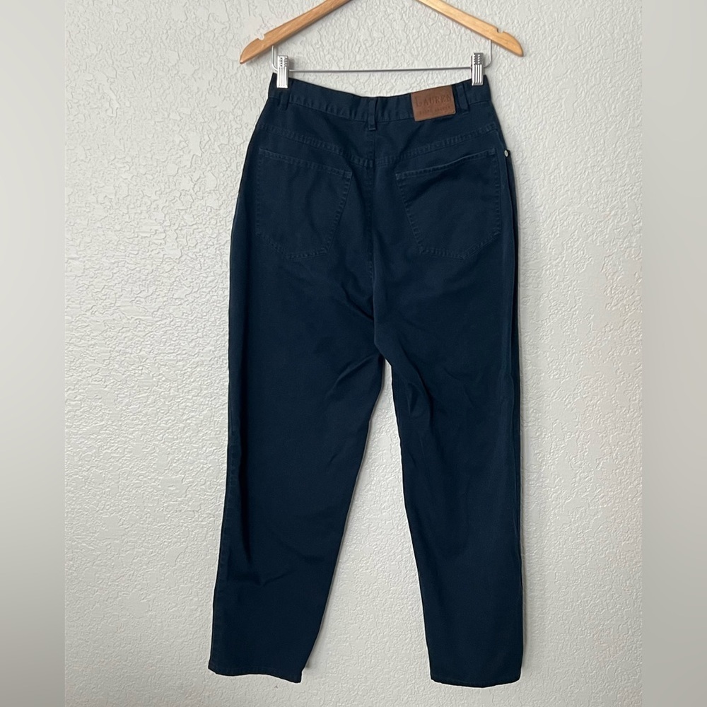 Lauren Ralph Lauren Dark Navy Cotton Flat Front Pants size S 10 - Picture 3 of 4